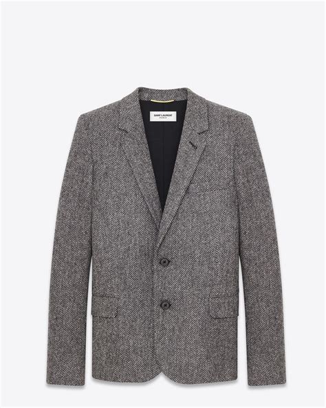 ysl herringbone coat|SAINT LAURENT Coats and Jackets for Women .